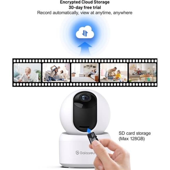 Indoor Security Camera 2K, Pet Camera, 360 Degree WiFi Home Security Camera - Picture 6 of 7